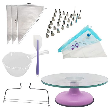 Kit Confeitaria Completo 139 Peças Bailarina De Vidro Lilás