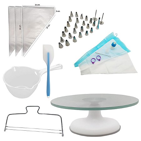 Kit Confeitaria Completo 139 Peças Bailarina De Vidro Branco