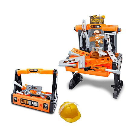 Brinquedo Equipe De Construção Kit Ferramentas Mesa Infantil