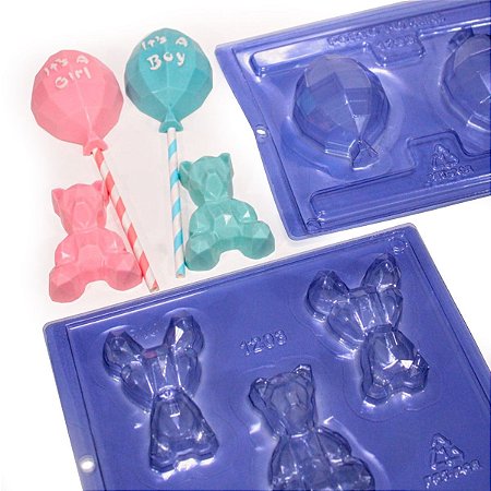 Kit Forma Porto Formas Urso Geometric Baby + Bexiga Facetada