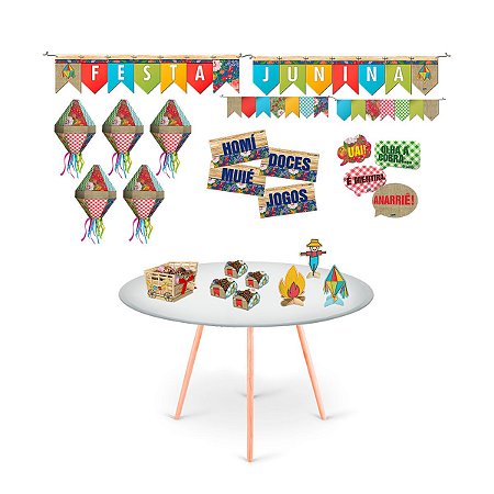 Kit Decoração Festa Junina Com 79 Peças Comemoração Arraiá
