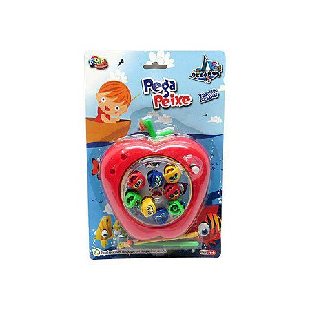 Brinquedo Pescaria Infantil Jogo Pega Peixe Com Formato Maçã