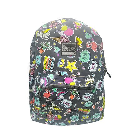 Mochila Costas Preto Cross Clio Feminina Material Escolar