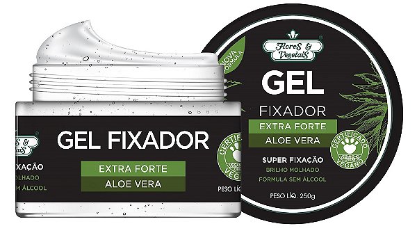 Flores e Vegetais Gel Fixador Super Fixação Brilho Molhado 250g