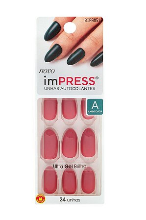 Kiss NY Impress Unhas Autocolantes Amendoada - Rose Quartz