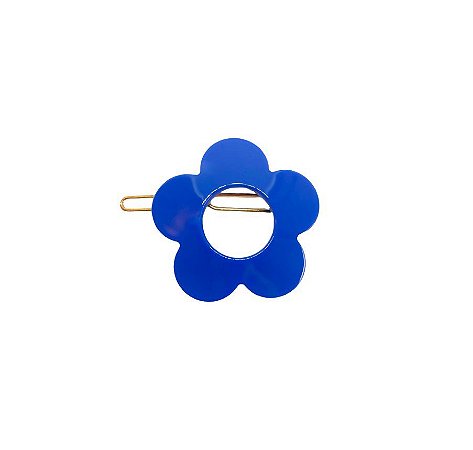 PINUPZ Presilha Acetato Clipe Flor Azul