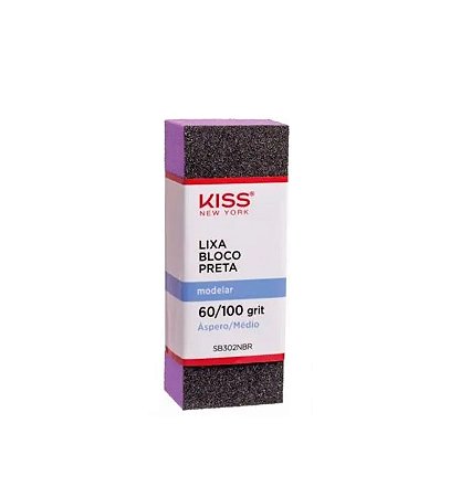 Kiss NY Lixa de Unha Bloco Preta - Áspero/Médio
