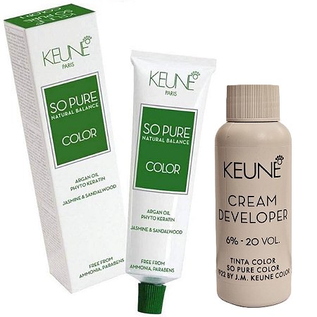 Keune So Pure Color 5.35 Castanho Claro Chocolate + Developer 20vol