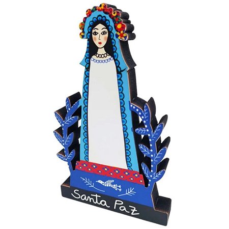Aline Maia Escultura Santa Paz Em MDF 15cm