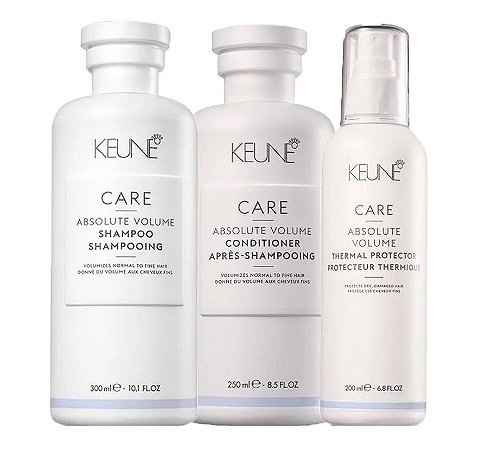 Keune Absolute Volume - Kit Shampoo Condicionador e Protetor Térmico