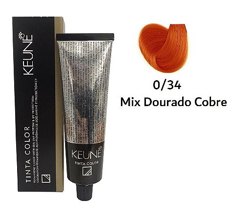Keune Tinta Color 0/34 Mix Dourado Cobre 60ml