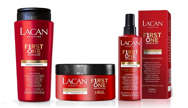 Lacan First One - Kit Shampoo Máscara e Leave-in 10 Beneficios