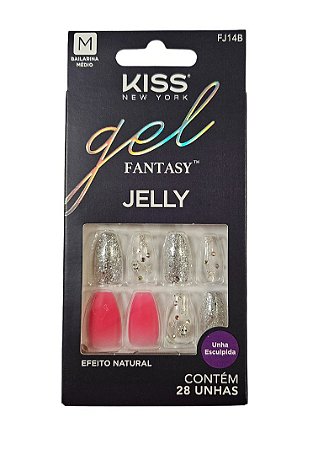 Kiss NY Unhas Postiças Bailarina Gel Fantasy Jelly - Fun & Jelly FJ14B