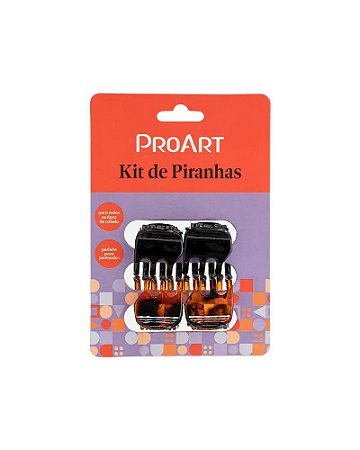 Pro Art Kit 4 Piranhas Médias PDC08 2x2cm Preta/Tartaruga