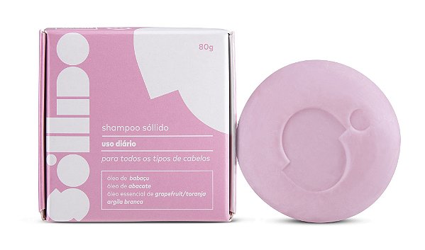 Sóllido Shampoo Vegano Barra 80g Uso Diário Todos os Cabelos