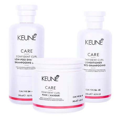 Keune Confident Curl - Kit Shampoo Condicionador e Máscara
