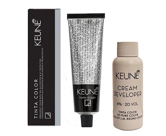 Keune Tinta Color 4.19 Castanho Médio Cinza Mate + Developer 20vol