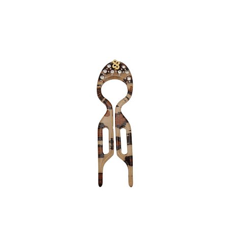 Bianca Hair Pin Pequeno com Strass Onça 70 050 T26
