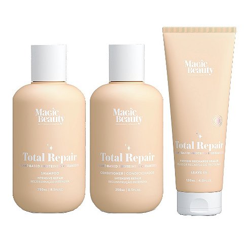 Magic Beauty Total Repair - Kit Shampoo Condicionador e Leave-in