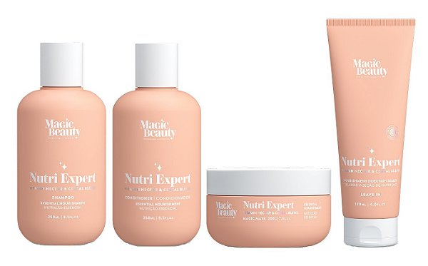 Magic Beauty Nutri Expert - Kit Shampoo Condicionador Máscara e Leave-in