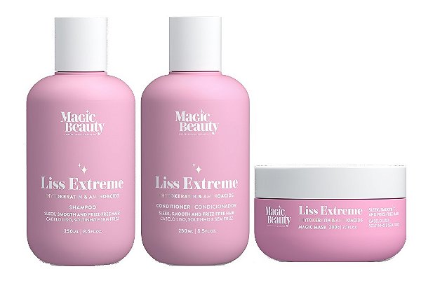 Magic Beauty Liss Extreme - Kit Shampoo Condicionador e Máscara