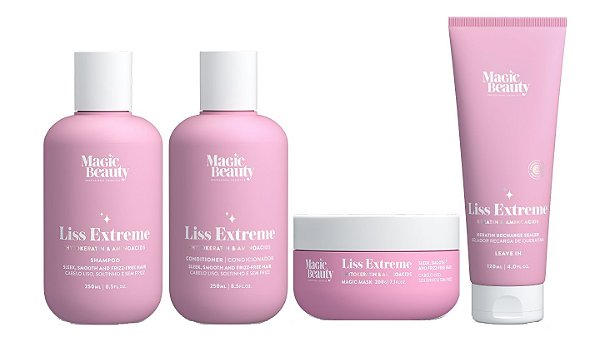 Magic Beauty Liss Extreme - Kit Shampoo Condicionador Máscara e Leave-in