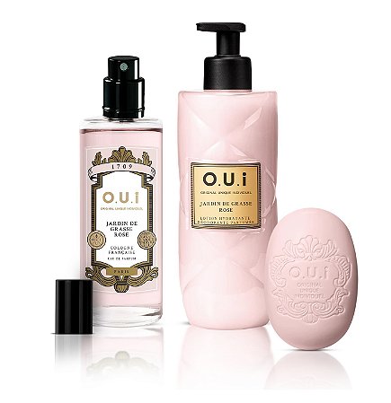 O.U.i Jardin de Grasse Rose - Perfume + Hidratante + Sabonete Barra