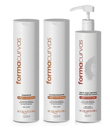 Acquaflora Forma Curvas - Kit Shampoo Condicionador e Modelador Cachos