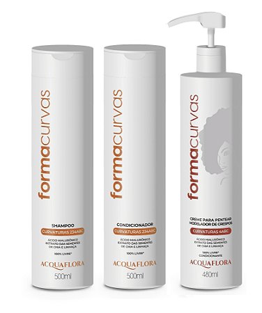Acquaflora Forma Curvas - Kit Shampoo Condicionador e Modelador Crespos
