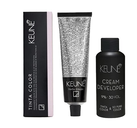 Keune Tinta Color 10.21 Louro Extra Claro Pérola Cinza + Developer 30vol