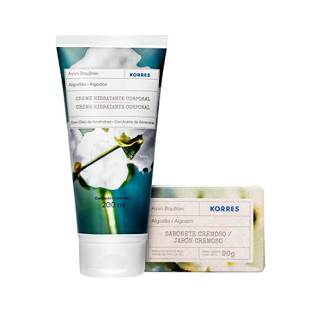 Korres Algodão - Kit Creme Hidratante Corporal + Sabonete