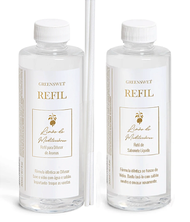 Greenswet Limão do Mediterrâneo - Kit Refil Difusor + Refil Sabonete Líquido