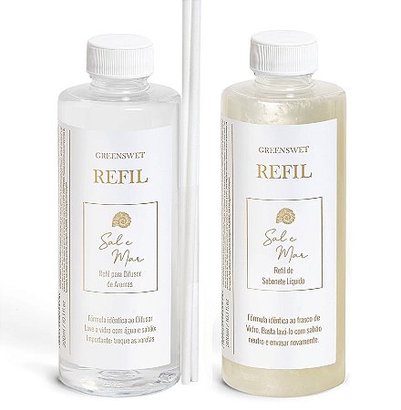 Greenswet Sal e Mar - Kit Refil Difusor + Refil Sabonete Líquido
