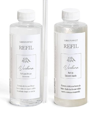 Greenswet Verbena - Kit Refil Difusor + Refil Sabonete Líquido