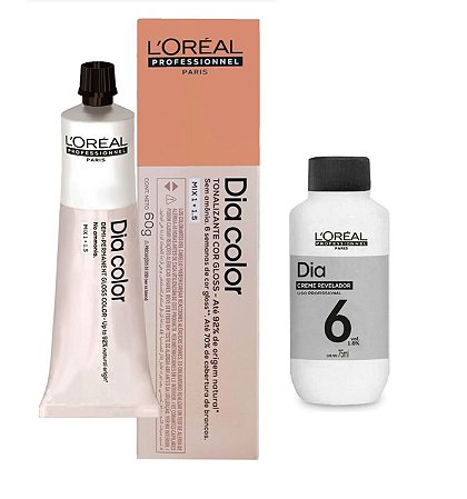 Loreal Dia Color 8.43 Claro Acobreado Dourado + Creme Revelador 6vol