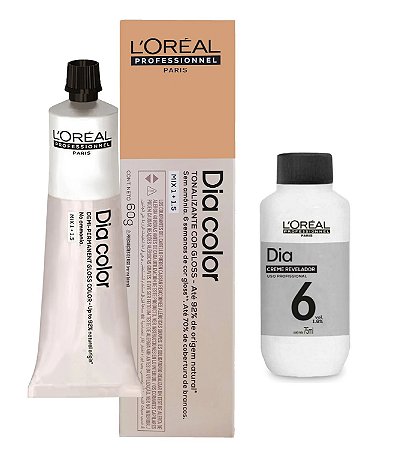 Loreal Dia Color 8.34 Louro Claro Dourado Acobreado + Creme Revelador 6vol