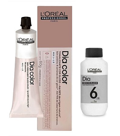 Loreal Dia Color 5.8 Castanho Claro Marrom + Creme Revelador 6vol