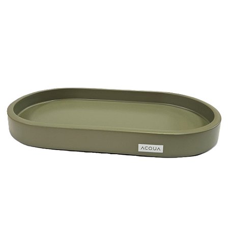 Acqua Aroma Bandeja Oval Folhas Verdes