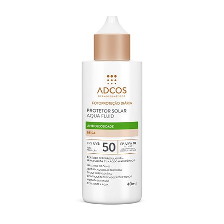 Adcos Fotoproteção - Protetor Solar Aqua Fluid FPS50 40ml - Beige