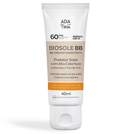 Ada Tina Biosole BB - Protetor Solar FPS60 Cor Vaniglia 40ml