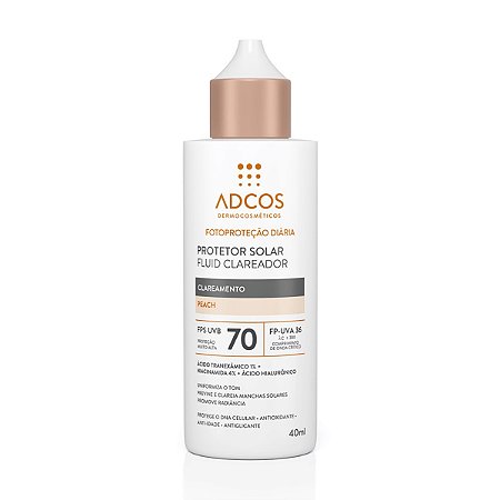 Adcos Fotoproteção - Protetor Solar Clareador Fluid FPS70 Peach 40ml