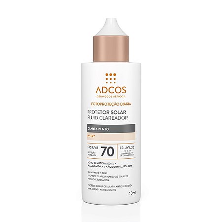 Adcos Fotoproteção - Protetor Solar Clareador Fluid FPS70 Ivory 40ml
