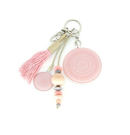 EA Chaveiro Mandala Rosa Chá