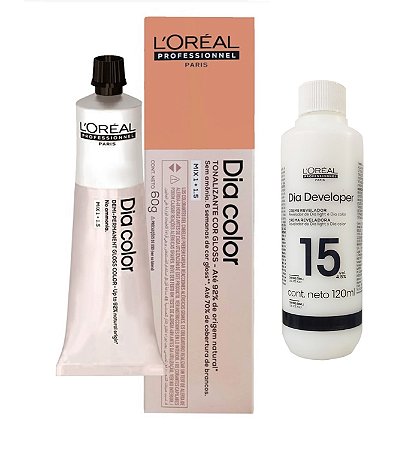 Loreal Dia Color 8.43 Louro Claro Acobreado Dourado + Creme Revelador 15vol 120ml