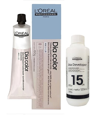 Loreal Dia Color 8.1 Louro Claro Acinzentado + Creme Revelador 15vol 120ml