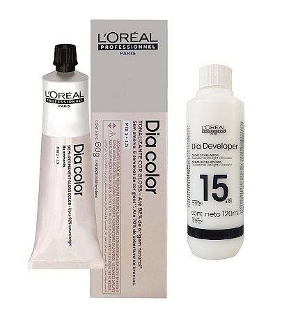 Loreal Dia Color 4.15 Castanho Acinzentado Acaju + Creme Revelador 15vol 120ml