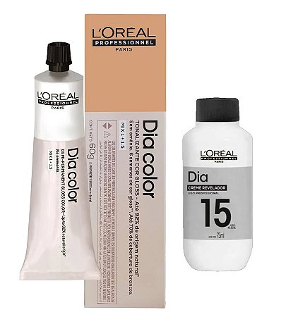 Loreal Dia Color 5.35 Castanho Claro Dourado Acaju + Creme Revelador 15vol