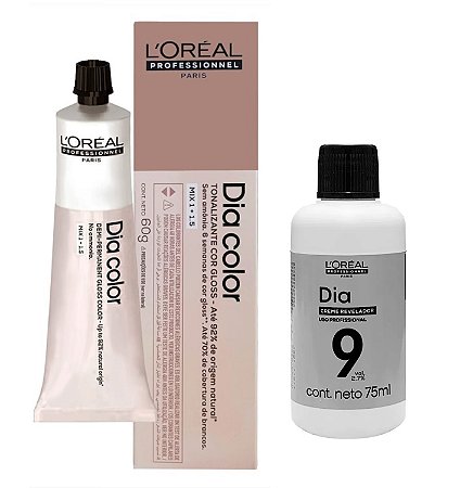 Loreal Dia Color 6.84 Louro Escuro Marrom Acobreado + Creme Revelador 9vol
