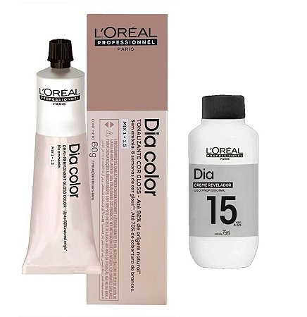 Loreal Dia Color 6.84 Louro Escuro Marrom Acobreado + Creme Revelador 15vol