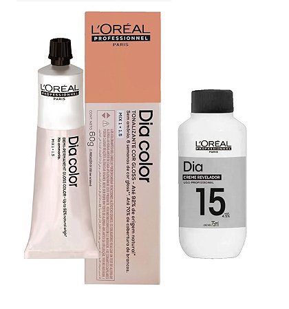 Loreal Dia Color 7.44 Louro Acobreado Profundo + Creme Revelador 15vol